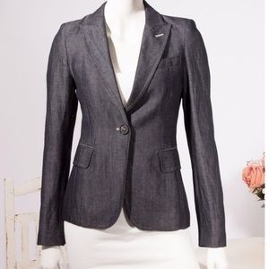 Gray Zara Woman Limited Edition Wool/Linen Blazer